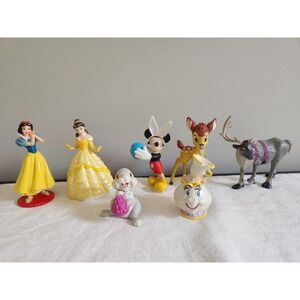 Mixed Lot Of Disney Character Figures /Cake Toppers Mrs Potts, Belle, Snow White